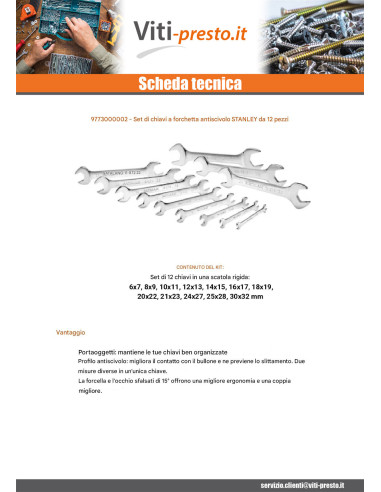 1 x Set di 12 Chiave con forcella...
