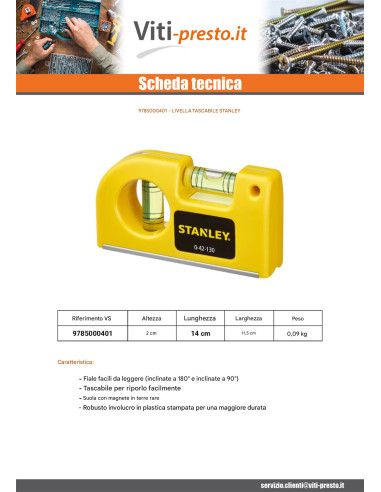 1 x Livella tascabile STANLEY