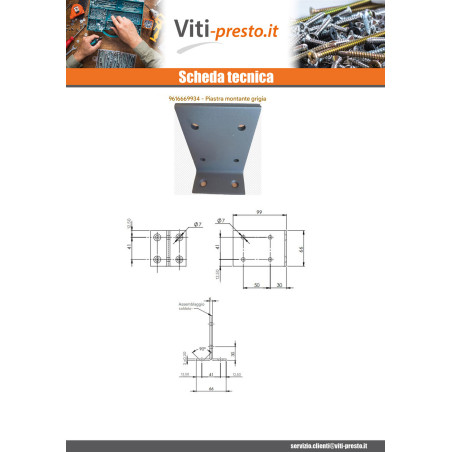 1 x Piastra 66X99 Grigio ABETTA + PAILLETTES