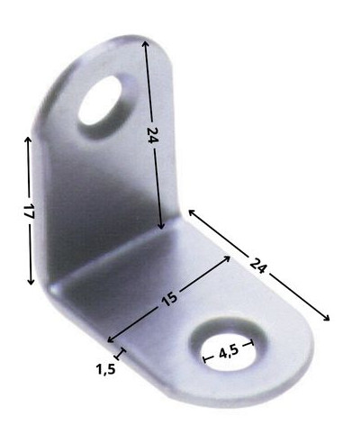 1 x Staffe 24X24X15 2 Fori Diametro 4.5 Zincate