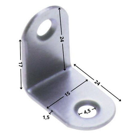 1 x Staffe 24X24X15 2 Fori Diametro 4.5 Zincate