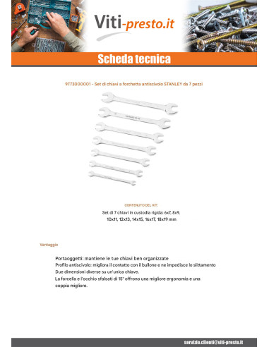 1 x Set di 7 Chiave con forcella...