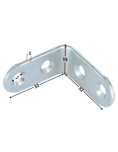 1 x Staffe 32X32X15 4 Fori Diametro 4.5 Zincate