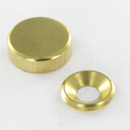 1 x Coprivite Cilindrico (1 Tappo E 1 Rondella) Ottone Diametro 18 Per Vite M5