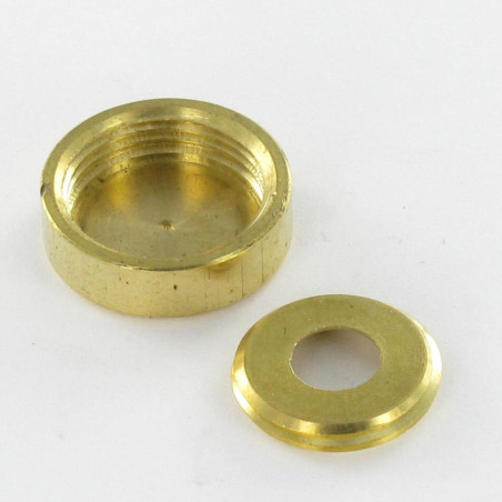 1 x Coprivite Cilindrico (1 Tappo E 1 Rondella) Ottone Diametro 15 Per Vite M5