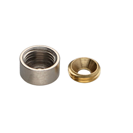 1 x Coprivite Cilindrico (1 Tappo E 1 Rondella) Ottone Nichelato Diametro 12 Vite 2.5