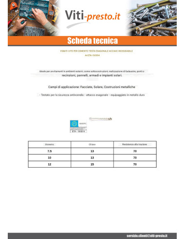 1 x Vite Per Calcestruzzo Testa Esagonale SW15...