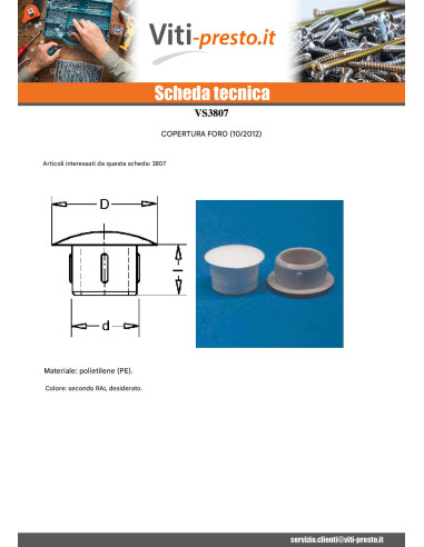 1 x Coprivite Foro 12/5.5 Lunghezza 5.6...