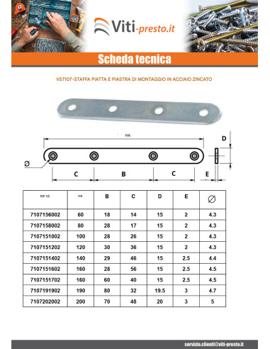 1 x Piastra ASSEMBLAGGIO 15X60 Zincate