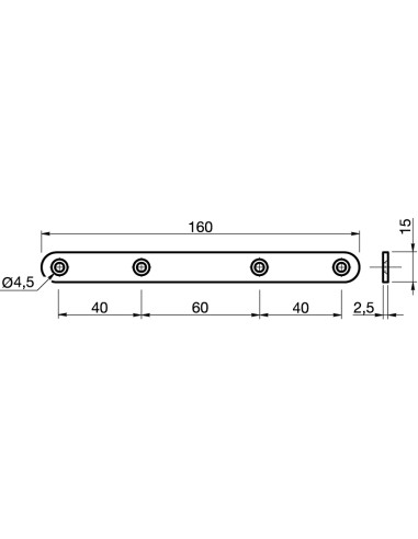 1 x Fissaggio ASSEMBLAGGIO Piatta 15X160 Zincate