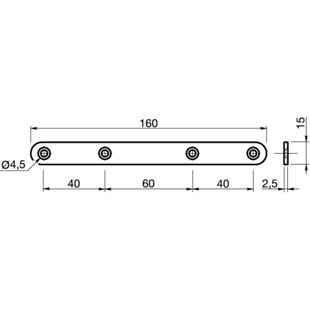 1 x Fissaggio ASSEMBLAGGIO Piatta 15X160 Zincate