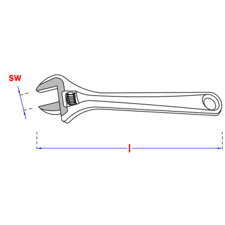 1 x Chiave inglese con scala graduata 200 mm