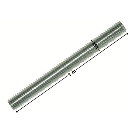 1 x Barra Filettata M4 Lunghezza 1 Metro Classe 4.8 Zincate