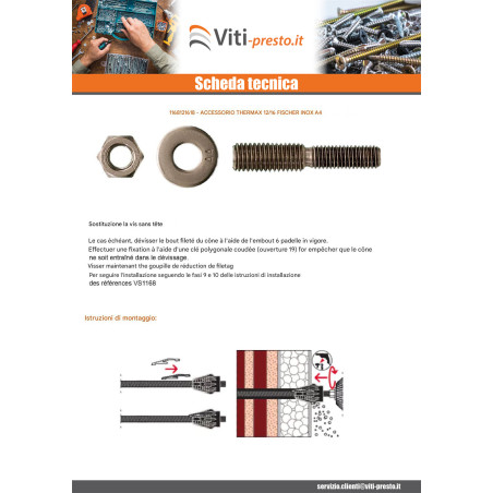 1 x Accessorio THERMAX Fischer 16/12 Acciaio Inox A4