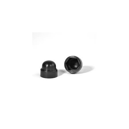 1 x Coprivite Per Testa Vite O Dado Testa Esagonale M12 Polietilene Nero In Piano 18