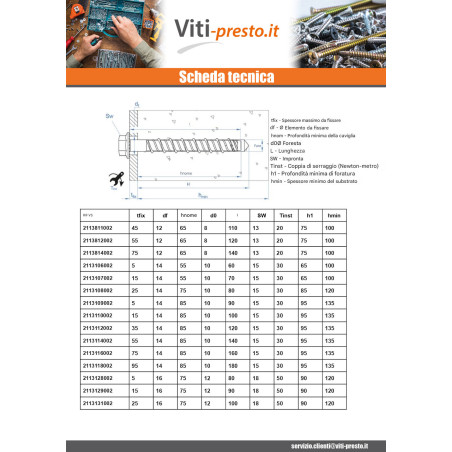 1 x Vite Per Calcestruzzo Testa Esagonale Flangia T15 10X160 Zincate