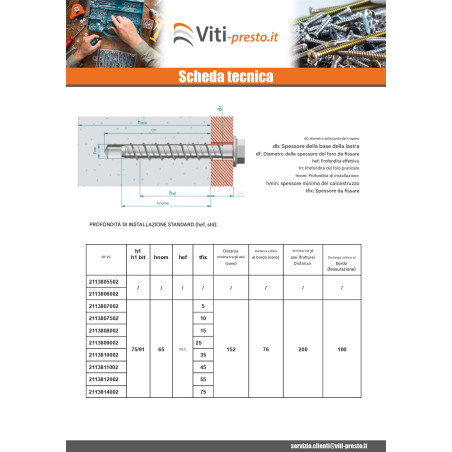 1 x Vite Per Calcestruzzo Testa Esagonale Flangia T13 8X60 Zincate
