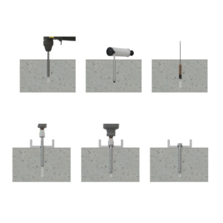 1 x Vite Per Calcestruzzo Testa Esagonale Flangia T8 5X60 Zincate