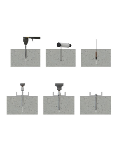 1 x Vite Per Calcestruzzo Testa Esagonale...