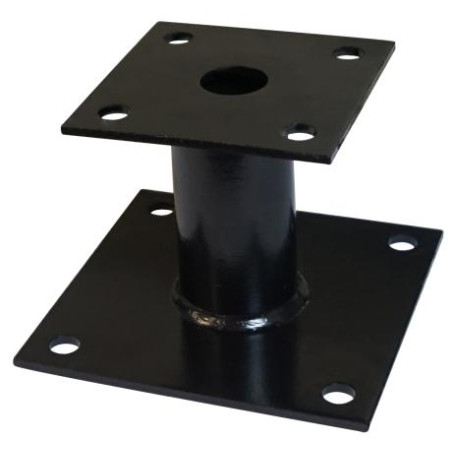 1 x Base de correio fisso 140x140 Elevata Resistenza Alla Corrosione Acciaio Zincato A Caldo Nero