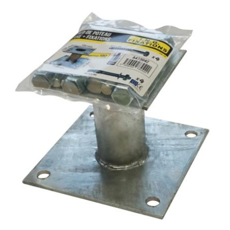 1 x Base de correio fisso Con FISSAGGI 140x140 Elevata Resistenza Alla Corrosione Acciaio Zincato A Caldo