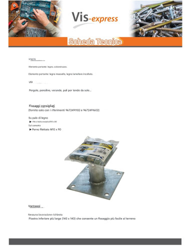1 x Base de correio fisso Con FISSAGGI 140x140...