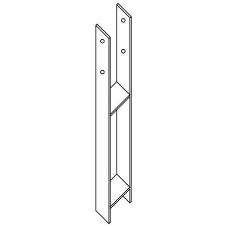 1 x Base de correio stile H 91X600X60X6 Elevata Resistenza Alla Corrosione Acciaio Zincato A Caldo