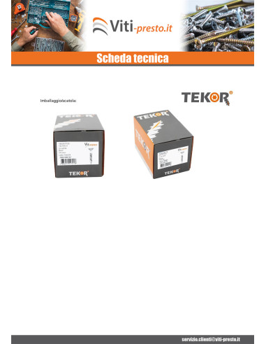 1 x Vite Per Decking TEKOR Doppia Filettatura...