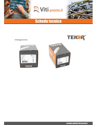 1 x Vite Per Decking TEKOR Testa Forata...