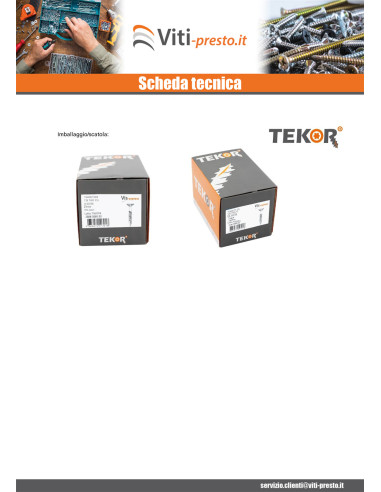 1 x Vite Per Decking TEKOR Testa Forata Bombata...