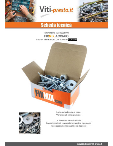 1 x KG Da VITI VARIE In Acciaio Grezzo FIXMIX
