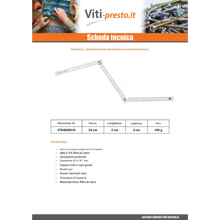 1 x Metro pieghevole Plastica STANLEY 2 Metri