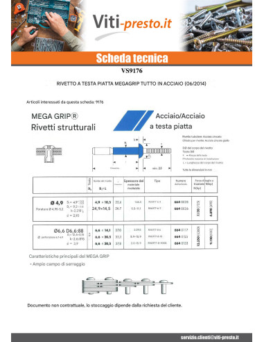 1 x Rivetto cieco interamente in acciaio...