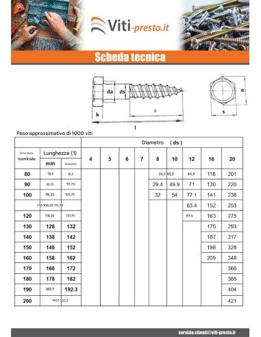 1 x Viti A Legno 10X35 Zincate