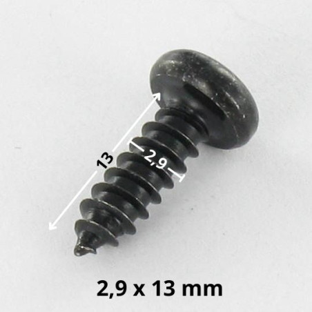 1 x Vite Per Lamiera Testa Cilindrica T10 2,9X13 Acciaio Zincato Nero