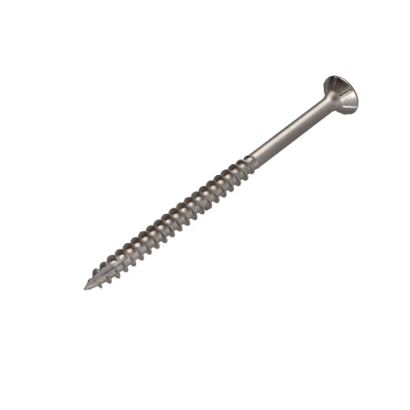 1 x Viti per legno TEKOR Acciaio Inox A2 Testa Forata Dentellato T25 6X80 Filettata Su 48 cut Chiodo Anti-Spacco 17