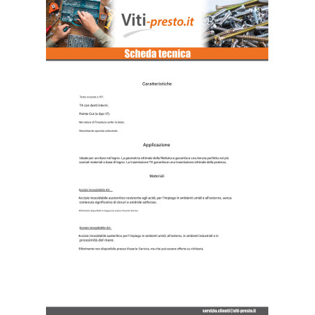 1 x Viti per legno TEKOR Acciaio Inox A2 Testa Forata Dentellato T20 4,5X50 Filettata Su 30 cut Chiodo Anti-Spacco 17
