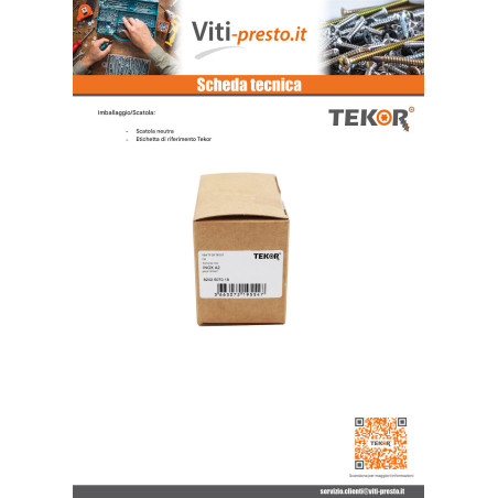 1 x Viti per legno TEKOR Acciaio Inox A2 Testa Forata Dentellato T10 3,5X50 Filettata Su 30 cut Chiodo Anti-Spacco 17