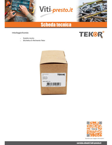 1 x Viti per legno TEKOR Acciaio Inox A2 Testa...