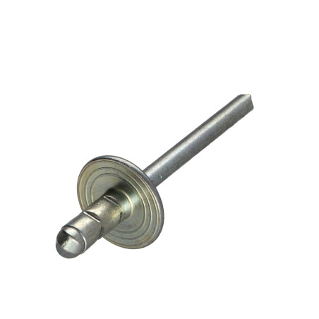 1 x Rivetto cieco interamente in acciaio Testa Larga 4.8X10 POLYGRIP Multi-Tensione