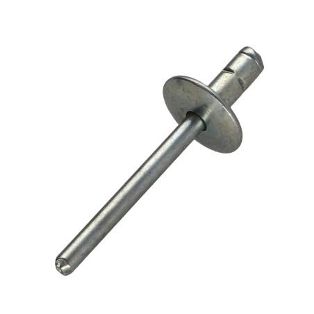 1 x Rivetto cieco interamente in acciaio Testa Larga 4.8X10 POLYGRIP Multi-Tensione