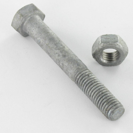 1 x Bullone (Venduto Con Dado) Testa Esagonale M8X90 Classe 8.8 Elevata Resistenza Alla Corrosione Acciaio Zincato A Caldo
