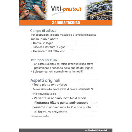 1 x Vite Per Legno E Truciolato Testa Cilindrica T40 10X450 Zincate