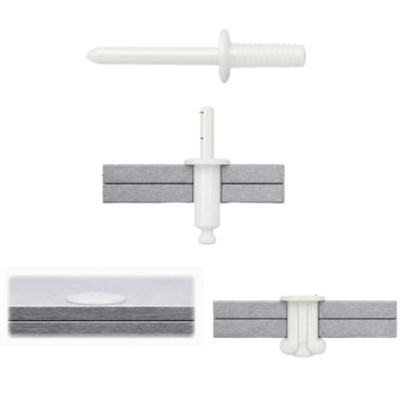 1 x Rivetto Cieco Testa Piatta Nylon Poliammide 6 4X8