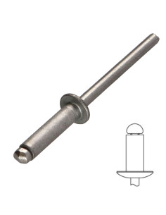Rivetto Acciaio Inox A2 4.8X12 Testa Piatta