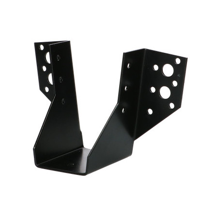 1 x Supporto per travi a forma di U con Alette Esterno 50X100 Acciaio Zincato Nero