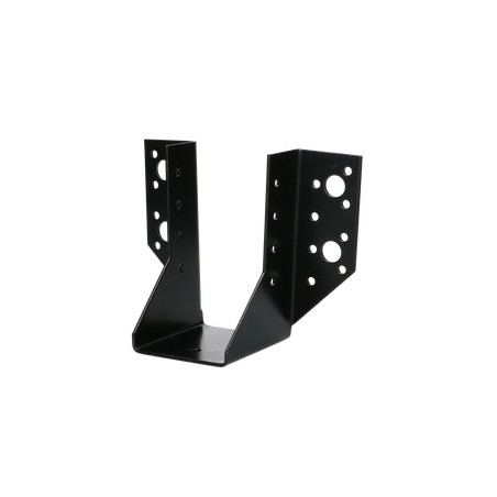 1 x Supporto per travi a forma di U con Alette Esterno 63X158 Acciaio Zincato Nero
