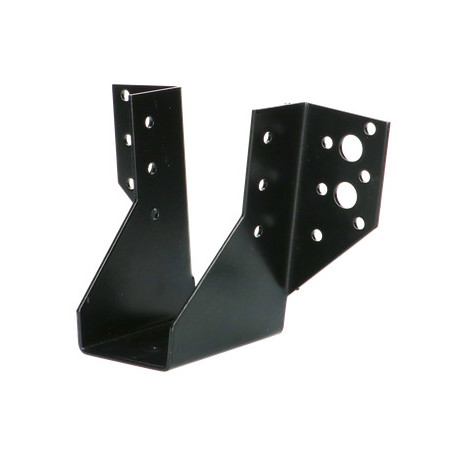 1 x Supporto per travi a forma di U con Alette Esterno 46X102 Acciaio Zincato Nero