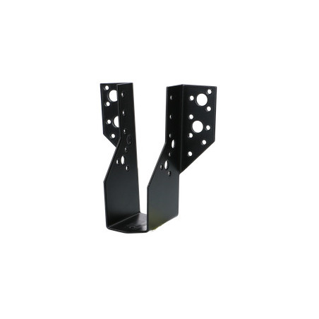 1 x Supporto per travi a forma di U con Alette Esterno 63X188 Acciaio Zincato Nero