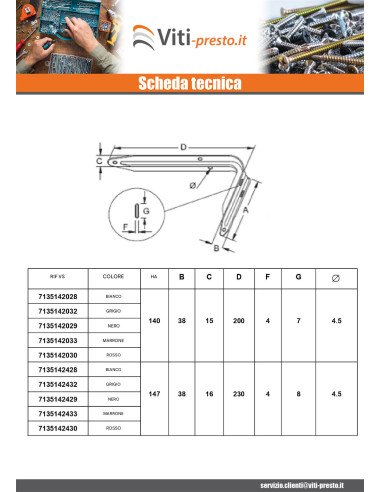 1 x Staffa per mensola 167X280 Bianco
